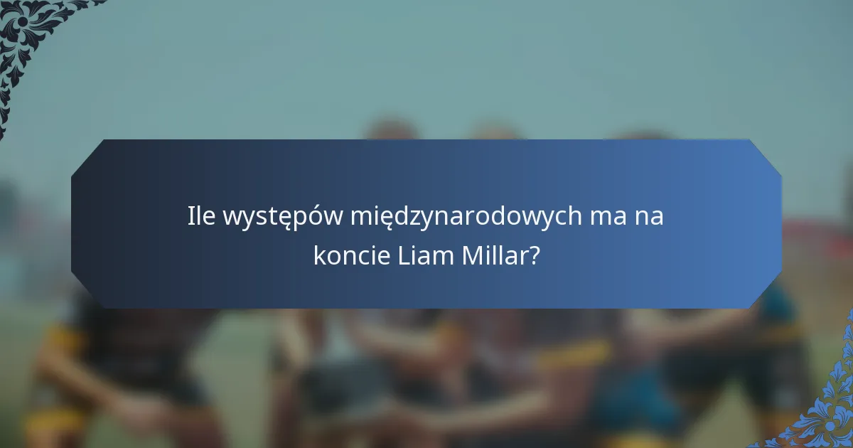 Ile występów międzynarodowych ma na koncie Liam Millar?